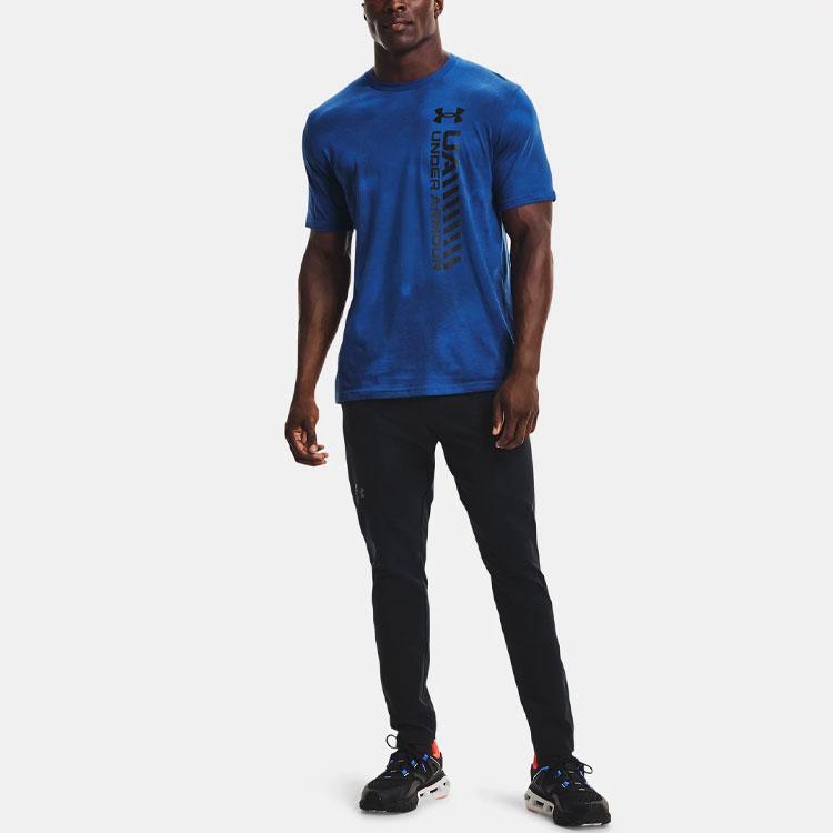 Under Armour Tie-Dye Loose Fit Training Casual Round Neck Short Sleeve T-Shirt Men Tops Blue 1366459-432