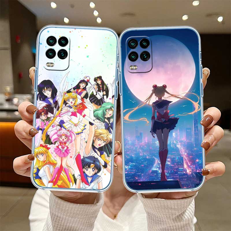 UP44 S-Sailors M-Moon Transparent Phone Case for Motorola Moto G7 G8 G9 G84 G85 G73 G24 G15 Z2 Play Power Plus
