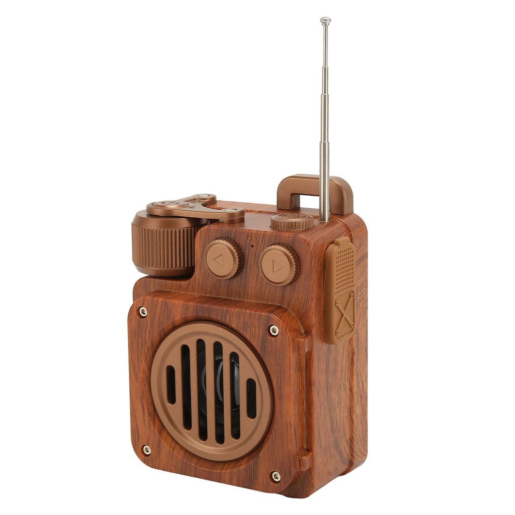 Retro Bluetooth Speaker Radio Wood Grain HiFi Lossless Sound Supports U Disk Memory Card Bluetooth S