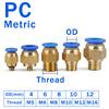 10/50/100pcs PC Pneumatic Fitting Quick Air Connectors M5 M6 M8 M10 M12 M14 M16 M20 Metric Male Thread Air Pipe Push In