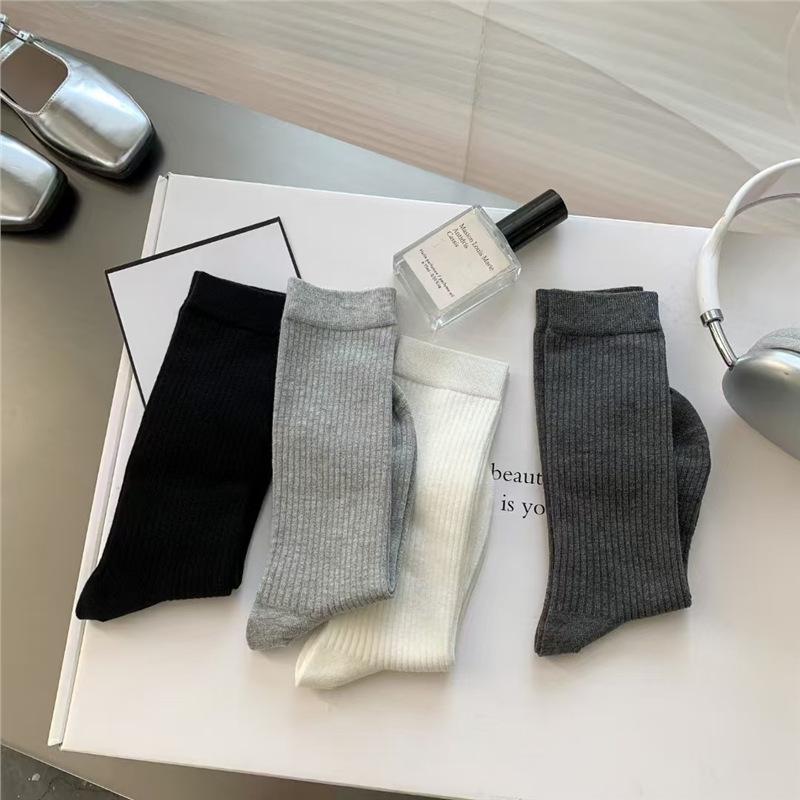 Ancola Damen Gestreifte Frotteesocken - Trendige Rote Halbhohe Socken für Herbst und Winter