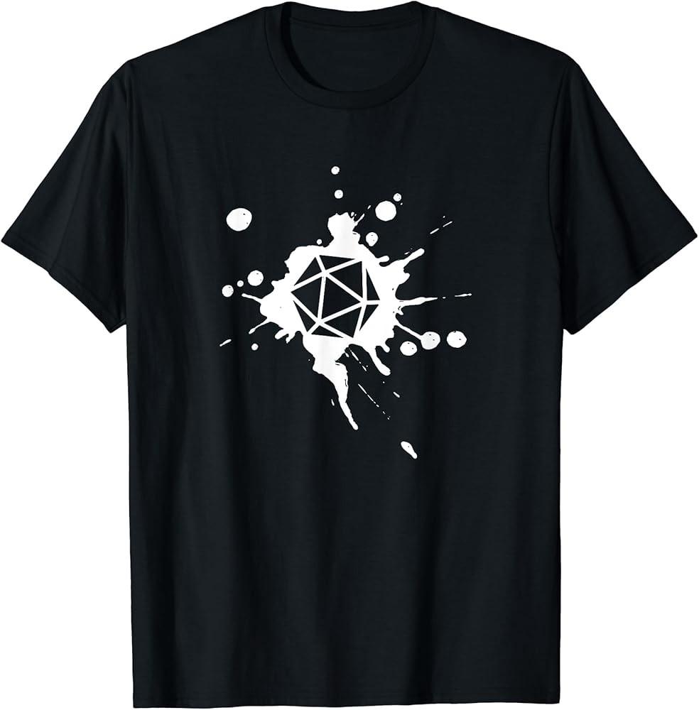 

Nerdy 20 Sided Dice Set Spray Paint Geeky Painter TShirt Unisex T-Shirt XXXL