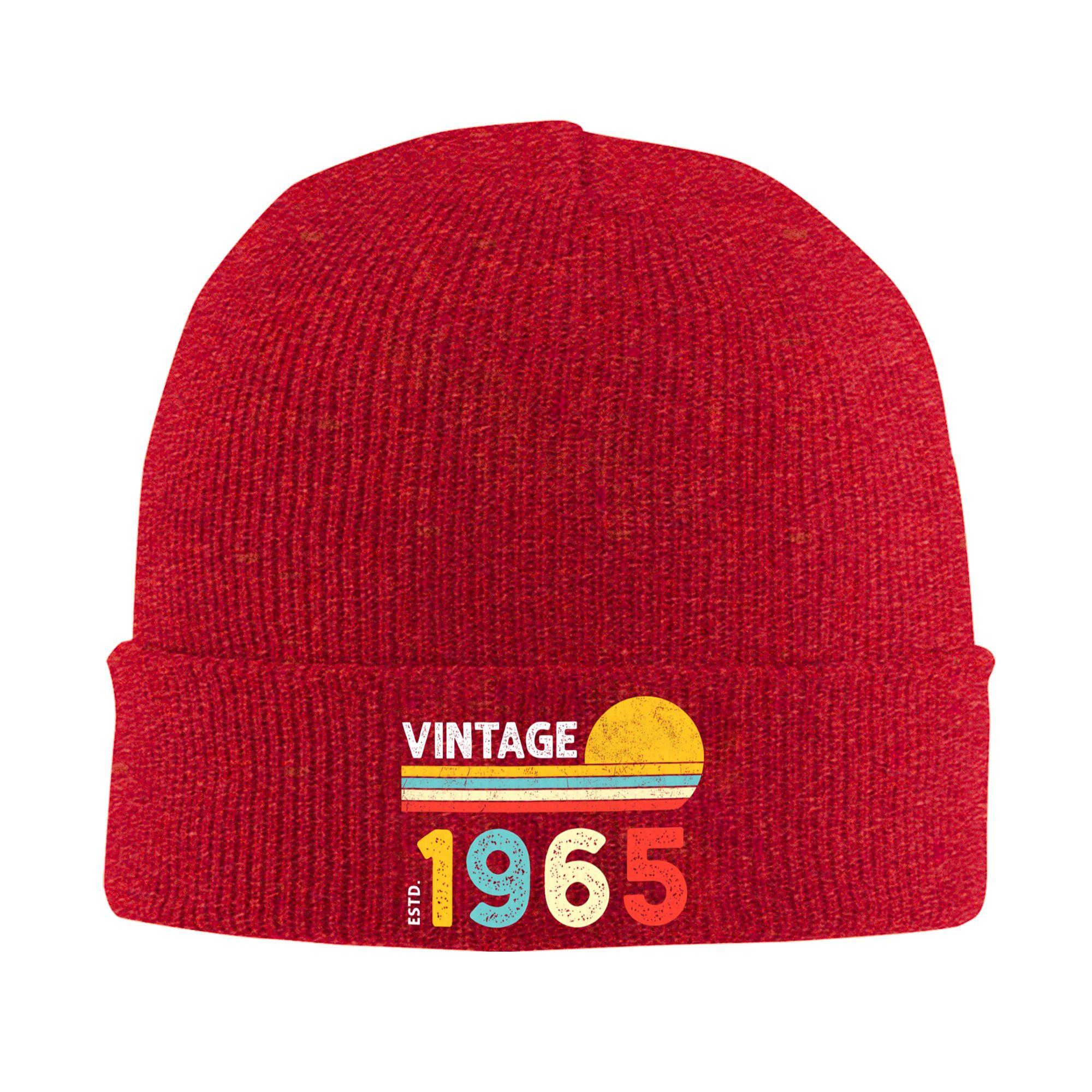 

EST 1965 Limited Edition Beanie Hats Knitting Hat Men Women Unisex Street Thermal Elastic Caps Autumn Gym Custom Bonnet Hats One Size
