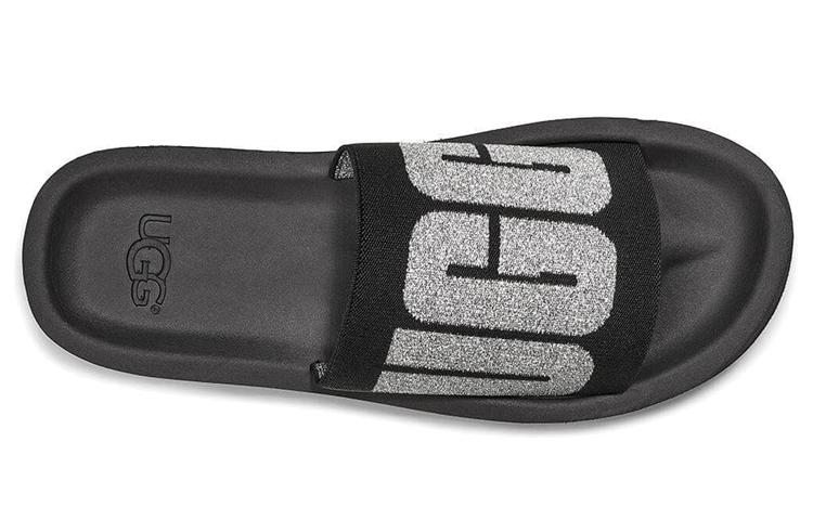 UGG Zuma Metallic Graphic Black Slippers Women's 1101558-BLK