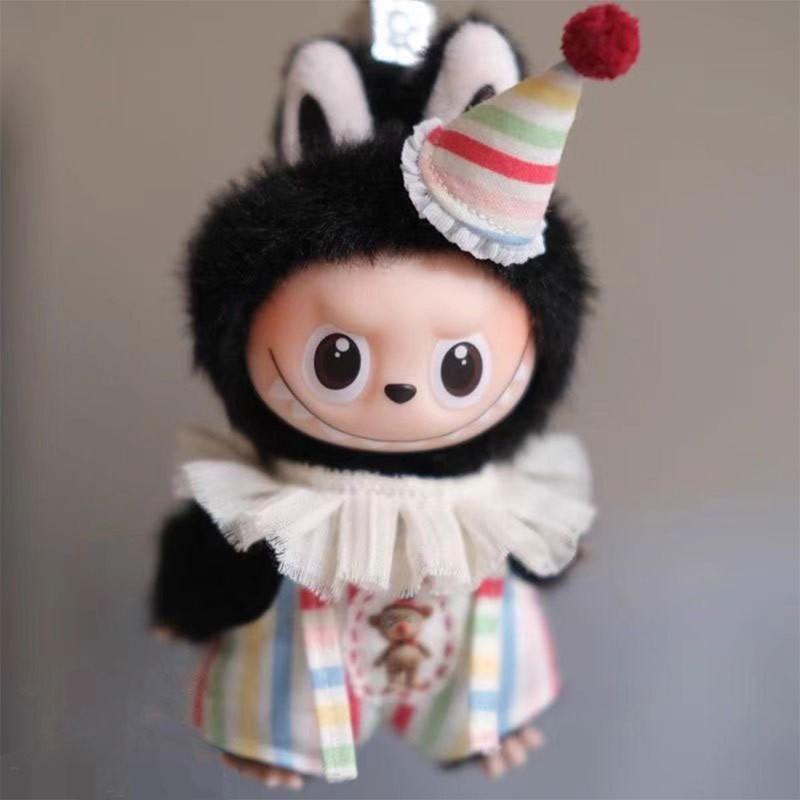 Mini Doll Outfit 4-inch Vinyl Dolls Circus Clown Costume Set XY077 Colorful Fabric Clothing Accessory