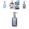Modern Glass Hand Soap Dispenser 400ml With Pump And Decorative Embossed Design For Household