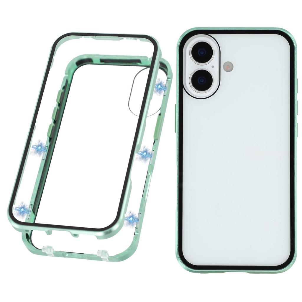 For iPhone 17 Case Double-Sided Tempered Glass Magnetic Clear Phone Cover