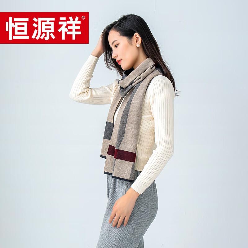 Hengyuanxiang Men's Autumn/Winter Wool Blend Plaid Scarf