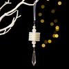 Faux Pearl Christmas Tree Ornaments Winter Faux Pearl Beaded Christmas Hanging Decoration with Faux Crystal Drop Pendant for Wedding Holiday Decor