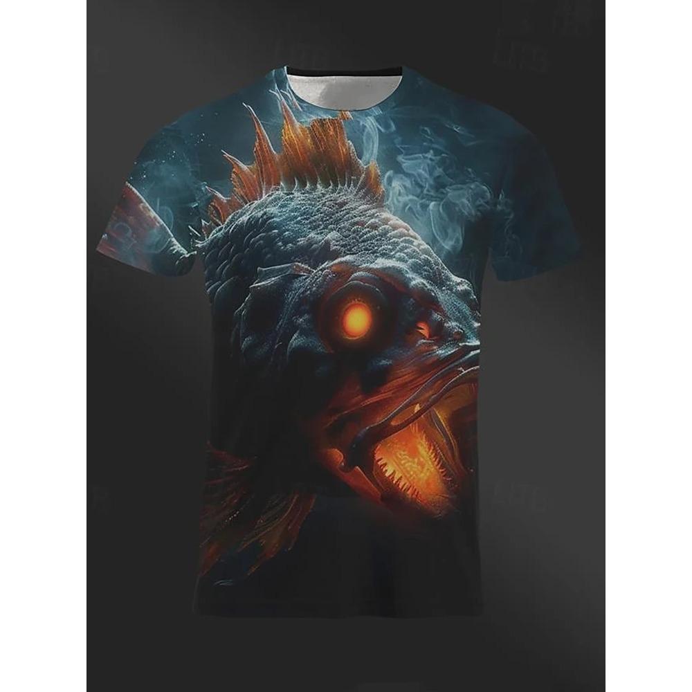 Letní Denní Ležérní Outdoorové Sportovní Volná Trička Módní Street Krátký Rukáv 3D Pánská Trička