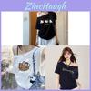 Hello Kitty T-Shirt Damen Sommer Baumwolle Locker Anime Cartoon Lässiges Oberteil Für Den Täglichen Gebrauch