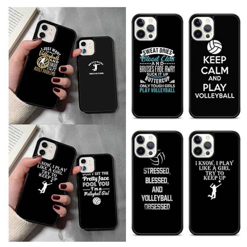 LvheCn Volleyball Sprüche Handyhülle Cover Für Für iPhone 17 Air 13 12 14 15 16 Pro Max Plus