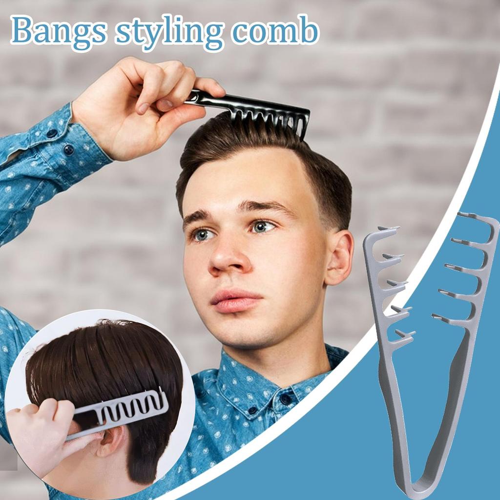 ABS Gray Texture Comb Wide Tooth Comb Men Volumizing Roots Covering Bangs Tool For Men Women Hairdressing Styling Volume Comb