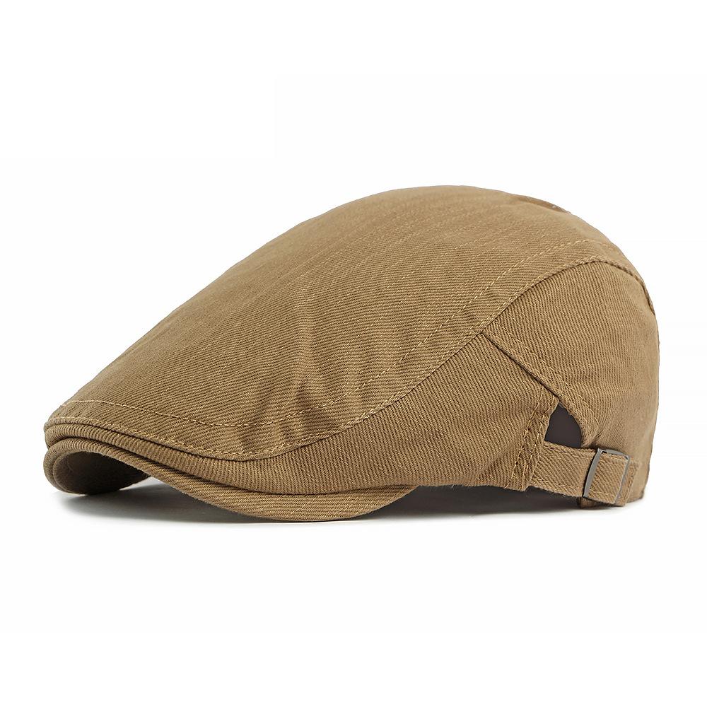 Spring Summer Classic Beret Men British Vintage Cap Solid Color Forward Cap