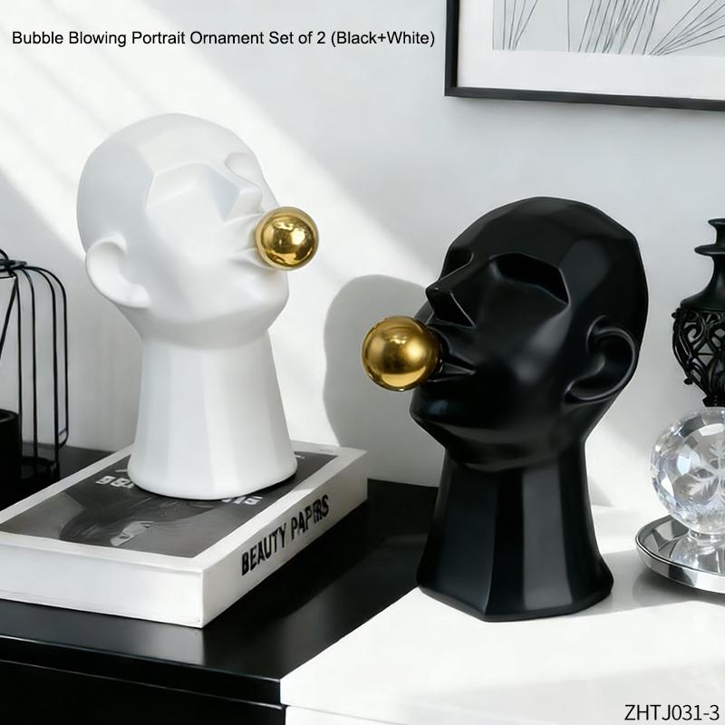

Creative Bubble Blowing Portrait Ornaments Resin Statue Crafts Home Decoration Living Room Bedroom Desktop Ornaments Gifts