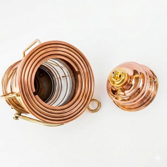 Copper Brass Ship Lantern Nautical Oil Lamp 35.56 Cm Christmas Festive Housewarming Home Office Decor Wedding Anniversary Gift