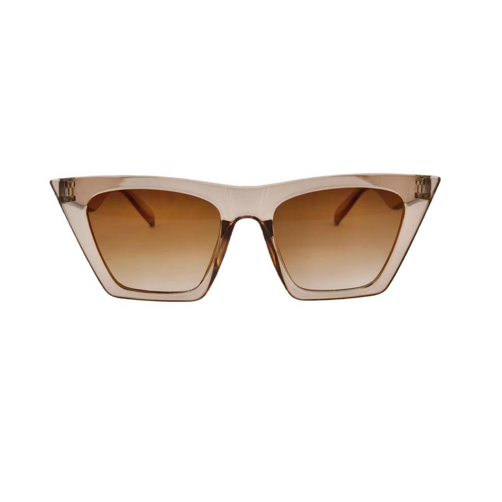European & American Large Frame Cat Eye Sunglasses for Women – Transparent & Fashionable Sun Protection