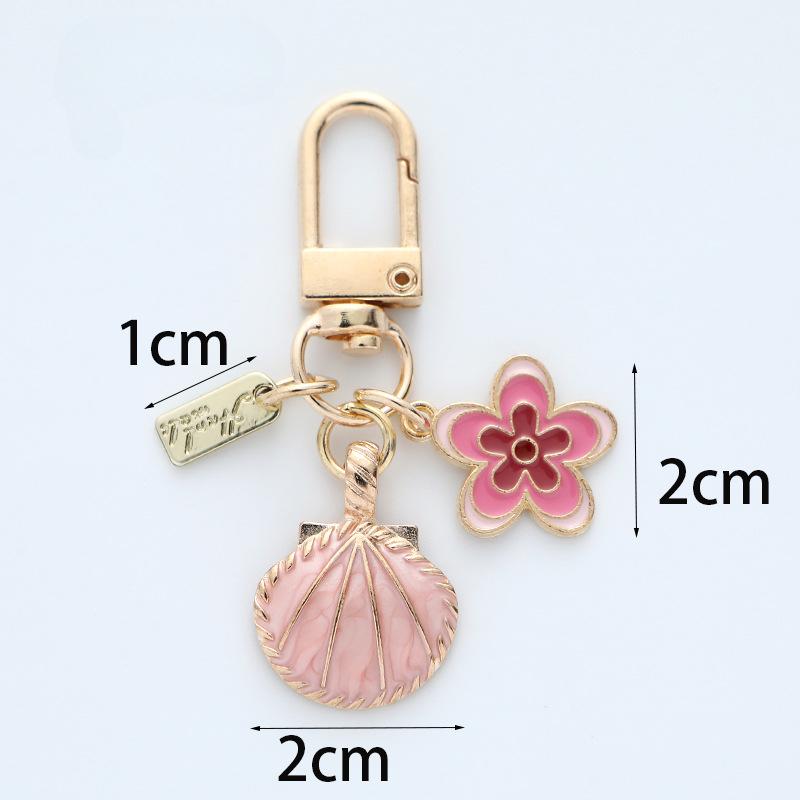 2pcs Women Bag Pendant Creative Colorful Shell Flowers Cute Kawaii Accessories Multifunctional Keychains