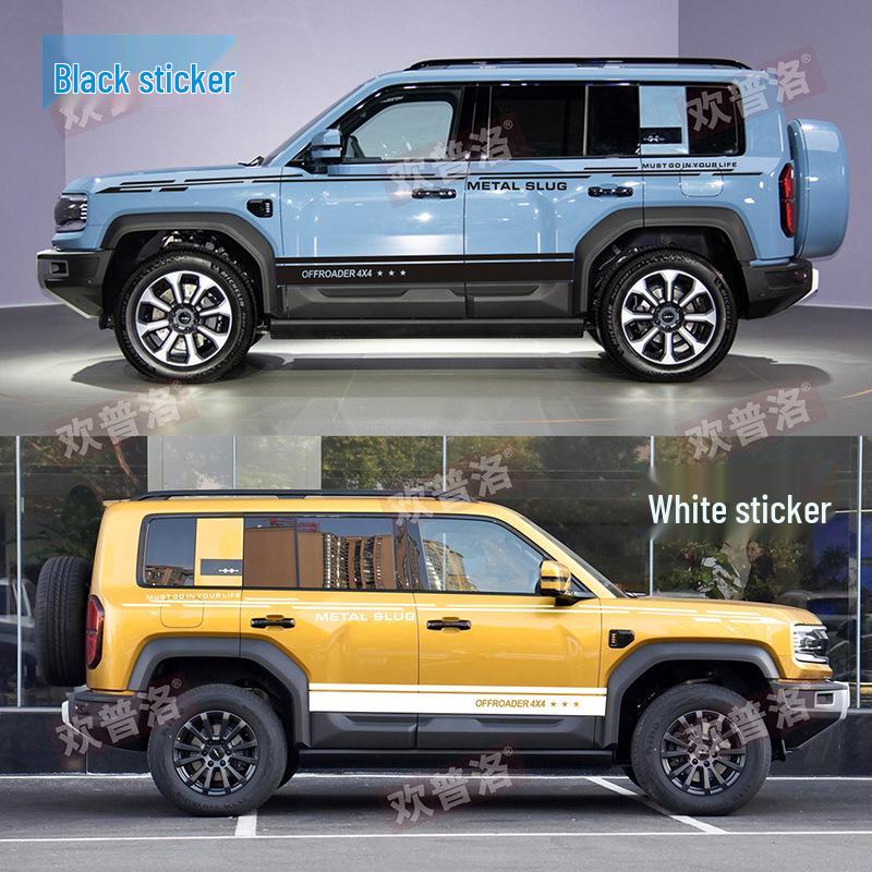 Fangchengbao Kaplan 5 Araba Çıkartmaları: Özel Off-road Çıkartmaları ve Renkli Şeritler (Yan Marşpiyel ve Gövde İçin)