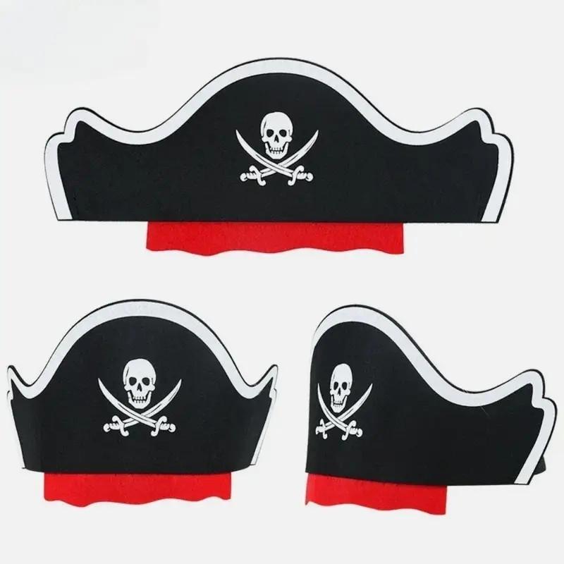 Pirate Hat Headband with Eye Patch - Perfect for Halloween, Parties, and Masquerades.