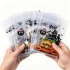 55/110pcs Self-Adhesive Plastic Gift Bags, Suitable for Party Favors And Horror Decorations - Skull, Bat, Pumpkin 4-In-1 Reusable Design,