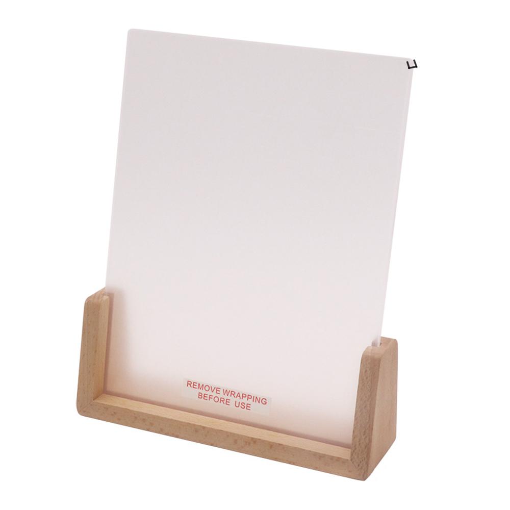 Small DIY Acrylic Handwritten Note Board Wood LED Light Stand Night Light USB Powered (Warm Light)