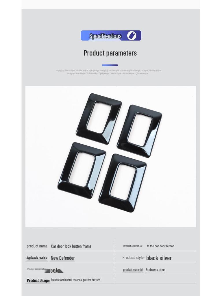 Adesivo Luminoso Anti-Toque Acidental para Botão de Trava de Porta para Land Rover Defender 2020-2025.