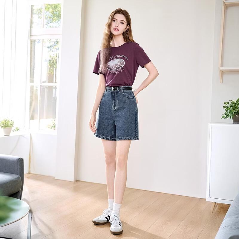 Betu Women's Round Neck Art Print Short Sleeve T-Shirt