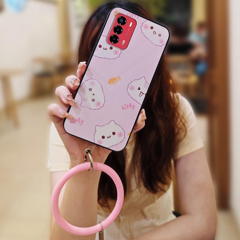Cute Creative Phone Case For ZTE Blade V40 Vita/A72 Waterproof Personality Cartoon Bracelet Funny Dirt-resistant Ring