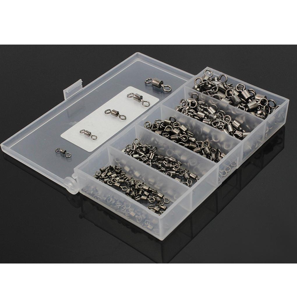 251pcs Connector Bearing Solid Connectors with Fishing Snap High Strength Ball Clips Rotating Swivel Locks Set
