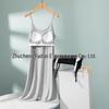 Modal Padded Cup Nightgown for Women - Five-Finger Cup Camisole, No Bra, Home and Outdoor Long Dress