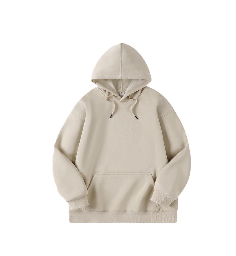 400g Heavyweight Silver Fox Velvet Unisex Hoodie with Fleece, Korean Style Thickened Loose Sweatshirt for Autumn/Winter