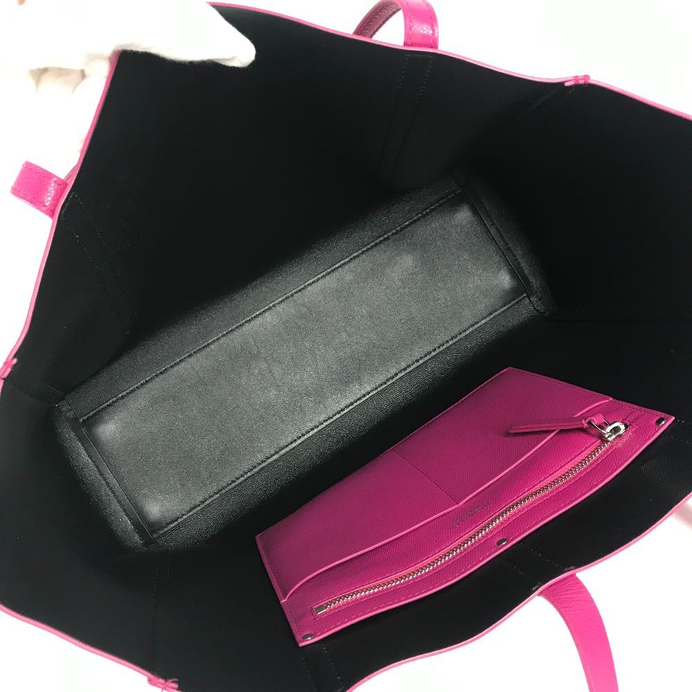 TIFFANY&Co. Logo Bag Tote Bag Shawl Shoulder Bag Leather Pink Based/Black