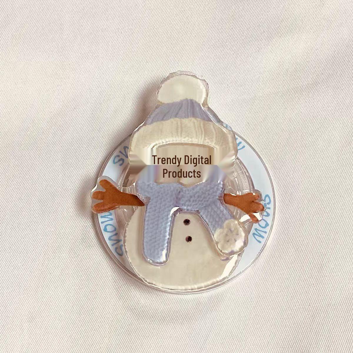 Cute Snowman MagSafe Magnetic Phone Holder: Retractable, Foldable & Trendy