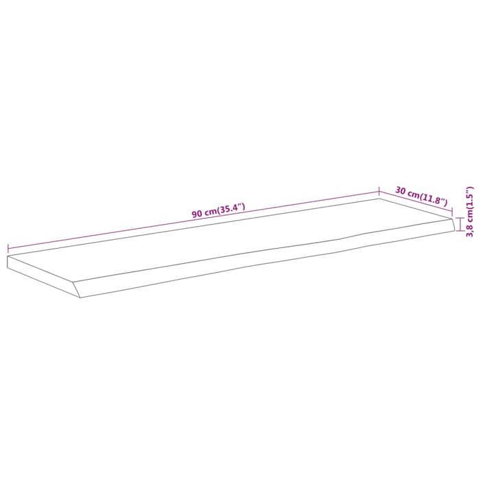VidaXL Wall Shelf, Floating Shelf, Wall Decoration for Office Living Room, Rectangular Solid Acacia Edge 370287