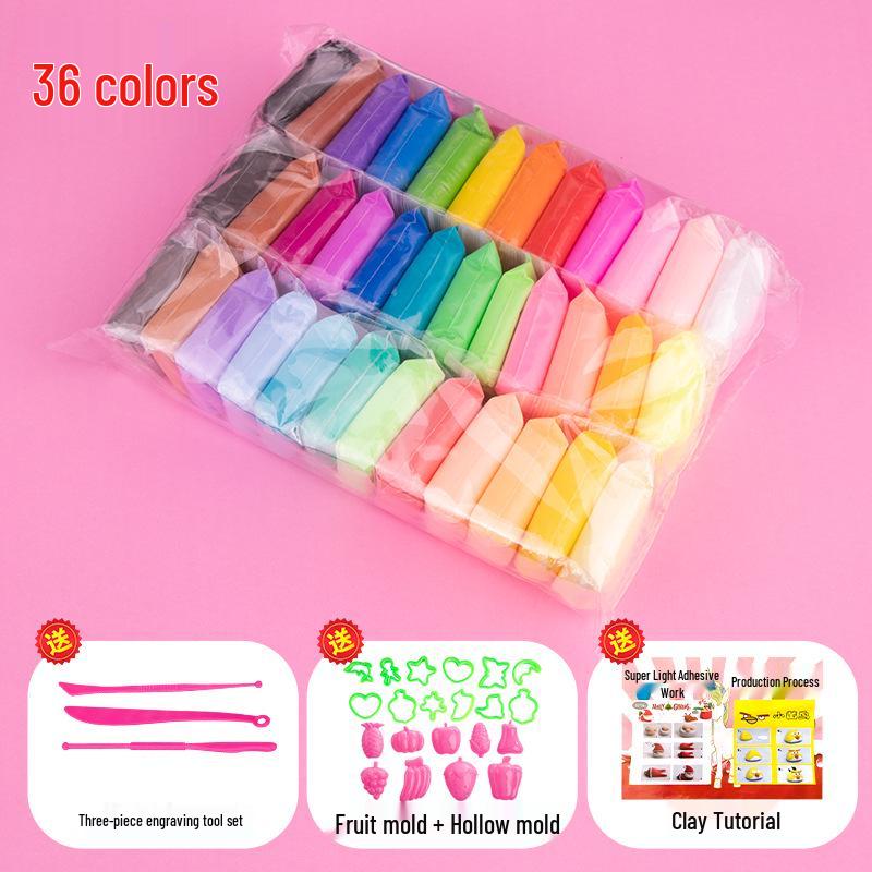 36-Color Kids DIY Space Clay Figurines