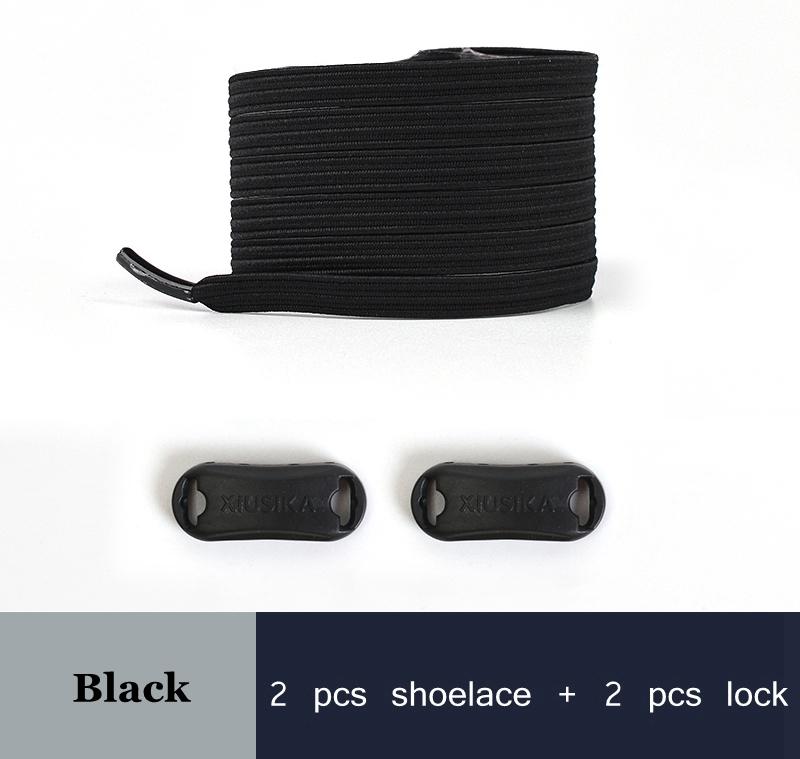 1 Pair No Tie Shoe Laces Elastic Laces for Sneakers Flat Shoelaces Without Ties Shoelace with Lock for Kids Adult Shoestrings