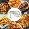 Stainless Steel Air Fryer Rack with 4 Skewers - Multi-functional Indoor/Outdoor BBQ Stand Attachments for Kitchen and Restaurant, Ideal for BBQ