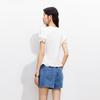 VEROMODA Ruffle Lace Trim Round Neck Slim Fit T-Shirt