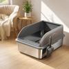 High-Sided Cat Litter Box Odor-Resistant Stainless Steel for Cats