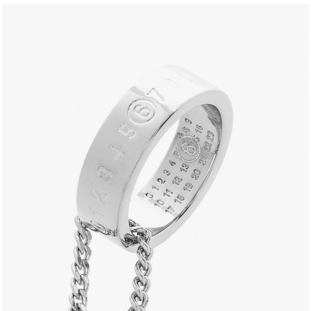 Maison Margiela Engraved NumbeRing Logo Ring Necklace Sm6uu0048 P7296