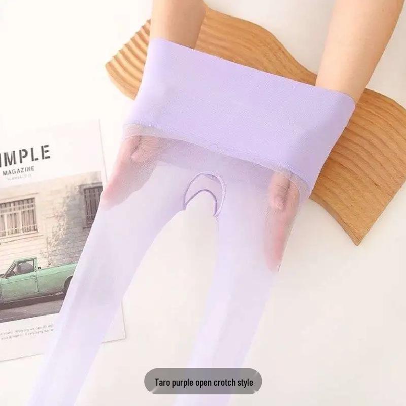 Aurora Seidig Glatte Ultra-Dünne High-Waist Schwarze Strumpfhose mit Glänzendem Öligem Schimmer