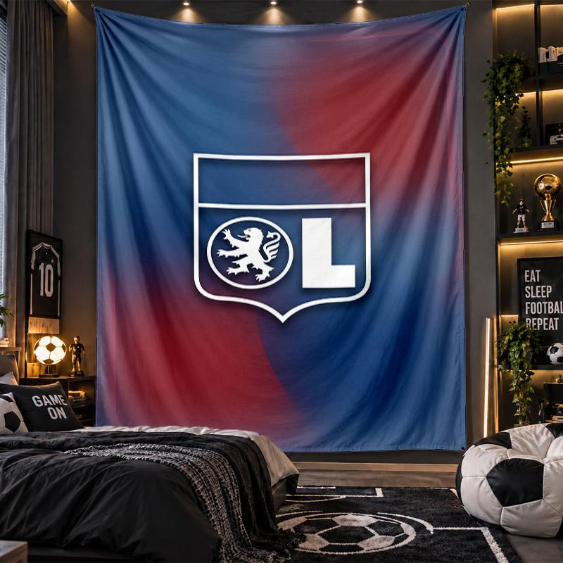 Wall Hanging Tapestry Lyon FC Print Cloth for Living Room Bedroom Home Decor