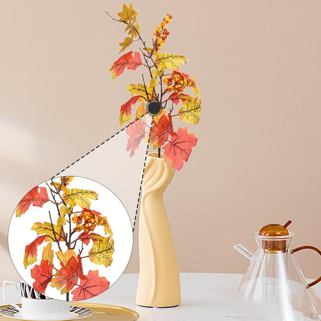 Artificial Maple Leaves Branch Fake Plant Fall Pick for DIY Wreath Floral Arrangement