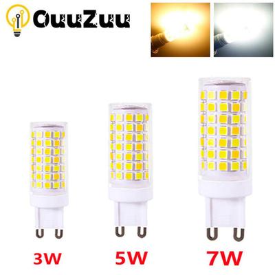 Verkauf von LED-G9-Lampen, AC 220 V, 3 W, 5 W, 7 W, 2835 SMD-Chip-Keramik-LED-Glühbirne, ersetzt Halogen G9 für energiesparende Kronleuchter