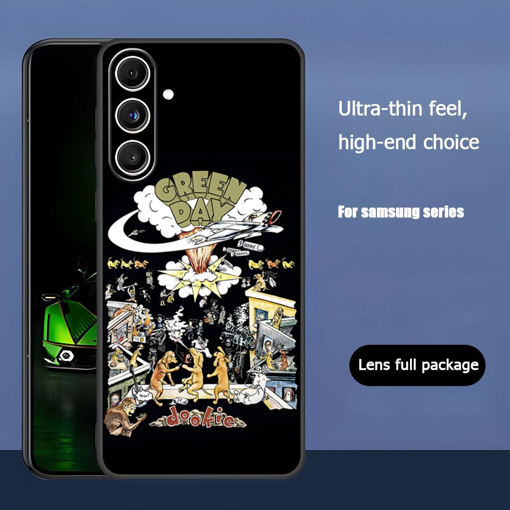 Hot Green Day Band Cool Phone Case For Samsung Galaxy S25 S24 S23 S22 S21 S20 Plus Ultra Note20 Soft Black
