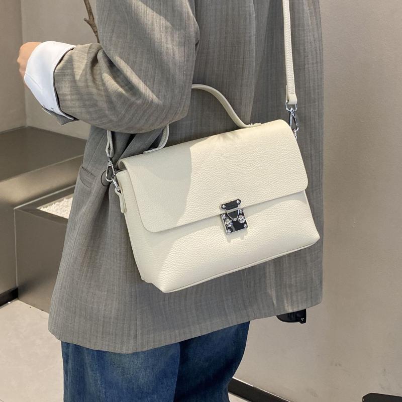 Soft Cowhide Hand-held Women's Bag, Multi Compartment Large Capacity Commuting Shoulder Bag, Women's Diagal Messenger Bag