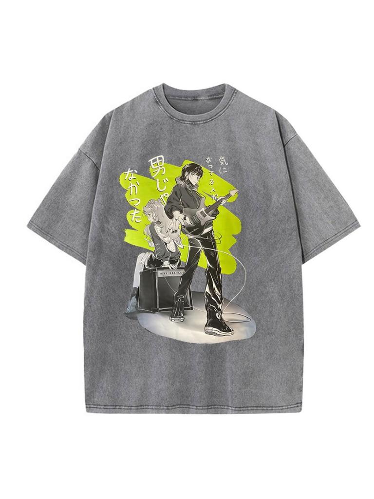 Vintage Washed T-Shirt Unisex Clothing Harajuku Cotton Casual Tee Top