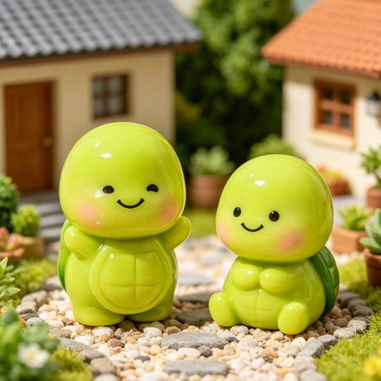 Mini Grüne Schildkröte Miniatur Harz Schildkrötenfigur Winzige Meeresbewohner Statue für Feengarten Mikrolandschaft Dekoration