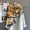 Winter Plum Blossom Pattern Tassel Scarf Mature Imitation Cashmere Shawl Autumn Cold Proof Windproof Scarf Poncho Stoles